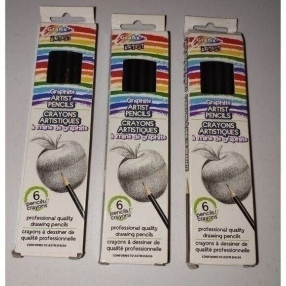 GRAPHITE ARTIST PENCILS- 3 PACKS-NEW - Picture 1 of 1